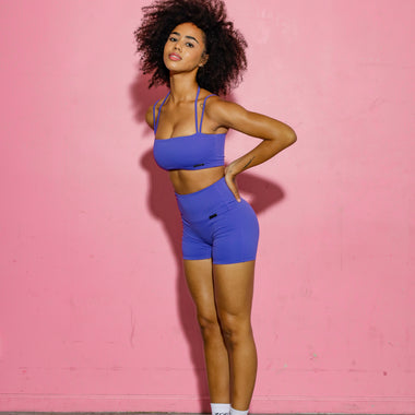 MIZO Pastel 4" High Waisted Non-Seamless Compression Workout Shorts