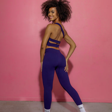 Yahya Ribbed One Strap Caged Back Sports Bra Top