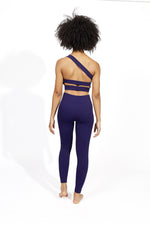 Yahya Ribbed One Strap Caged Back Sports Bra Top