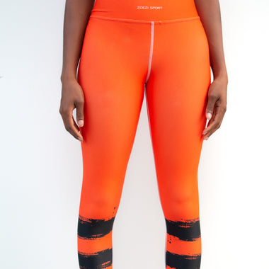 Kioni Tangerine Print Buttery Soft High Waisted Workout Leggings