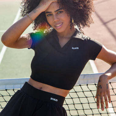 Shani Cropped Tennis Polo Shirt