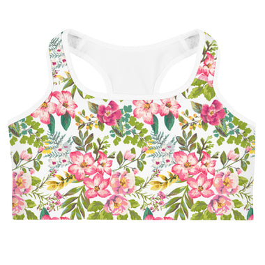 Maua Print Moisture Wicking Medium Support Racerback Sports Bra