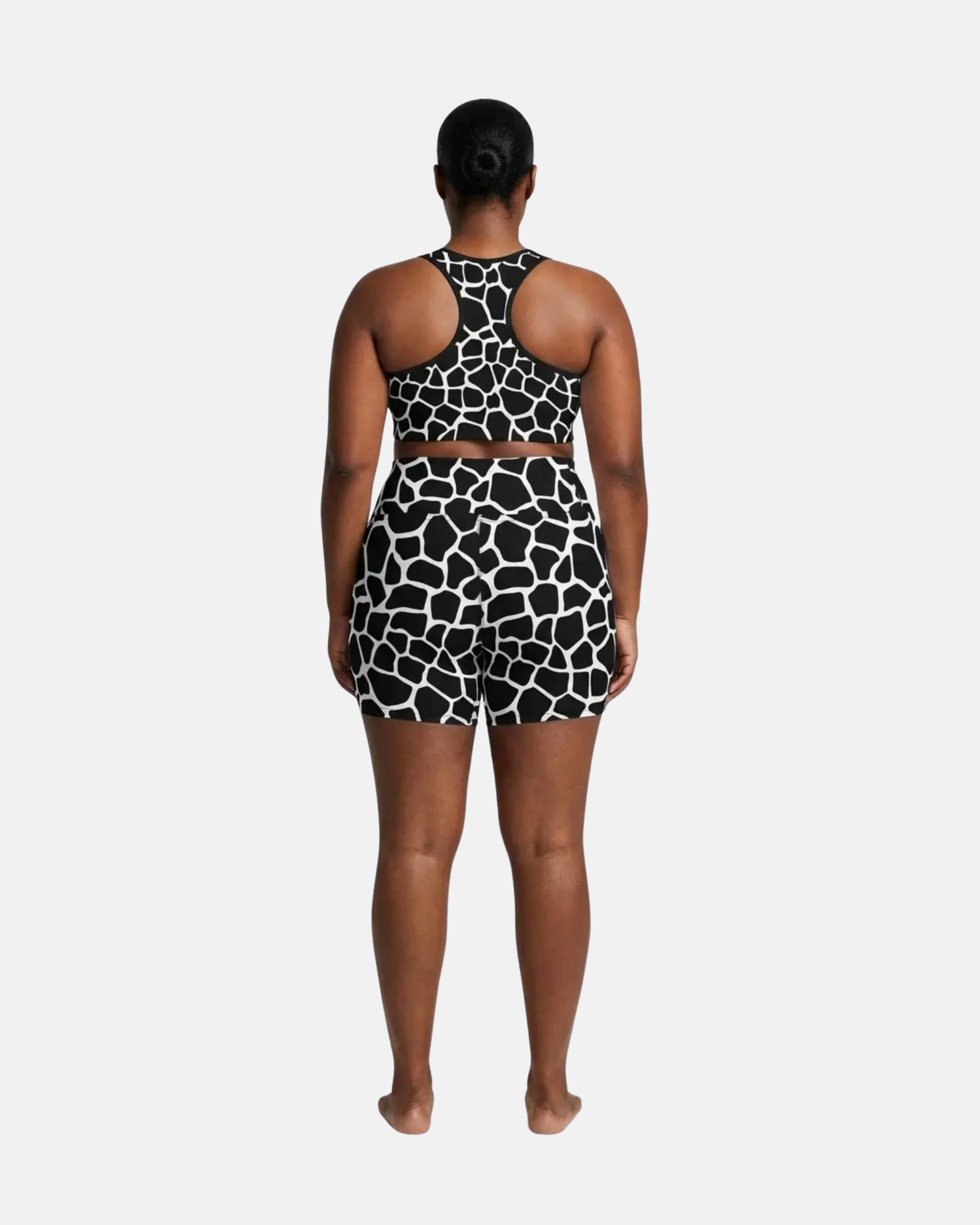 Twiga Luxe Giraffe Print Buttery Soft Yoga Shorts Black Trim
