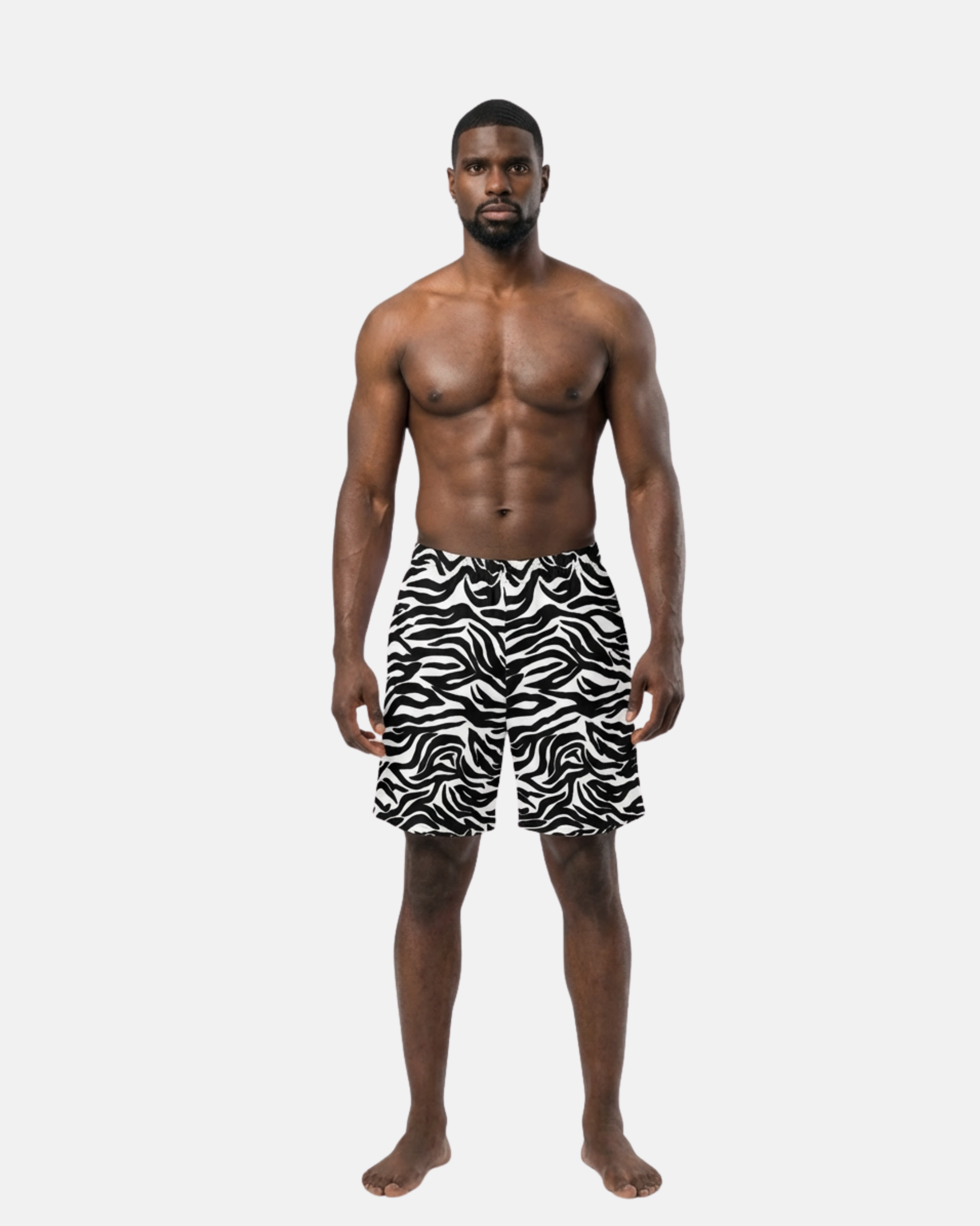 Mkali Noir Tiger Print Unisex Moisture-Wicking Athletic Long Shorts