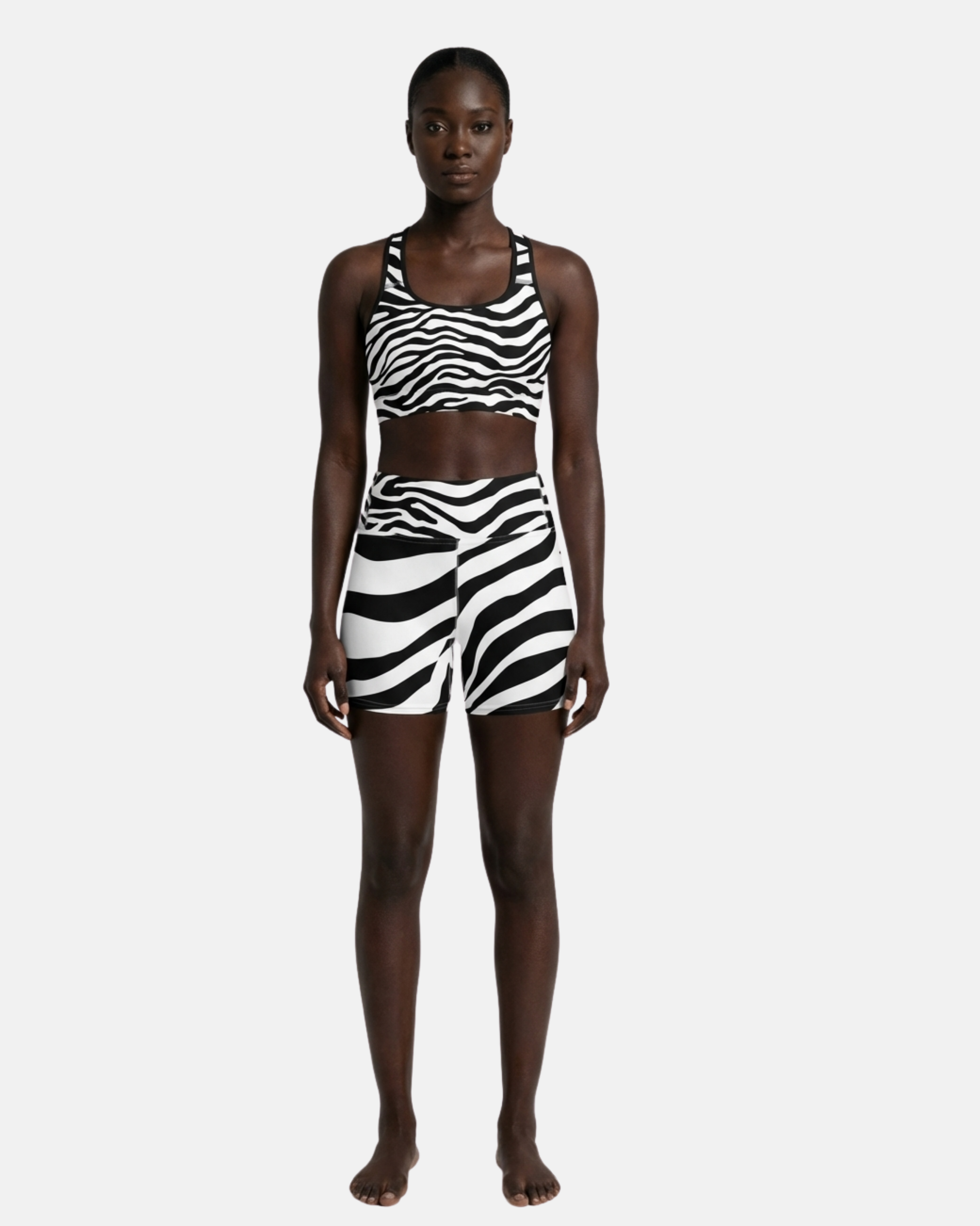 Milia Noir Zebra Print Buttery Soft Yoga Shorts