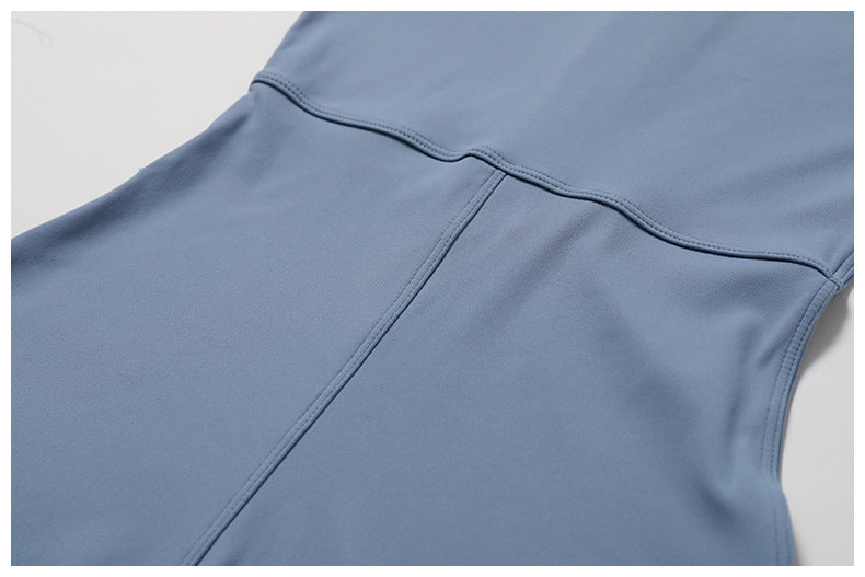 Short Sleeve Front-Zip Jumpsuit