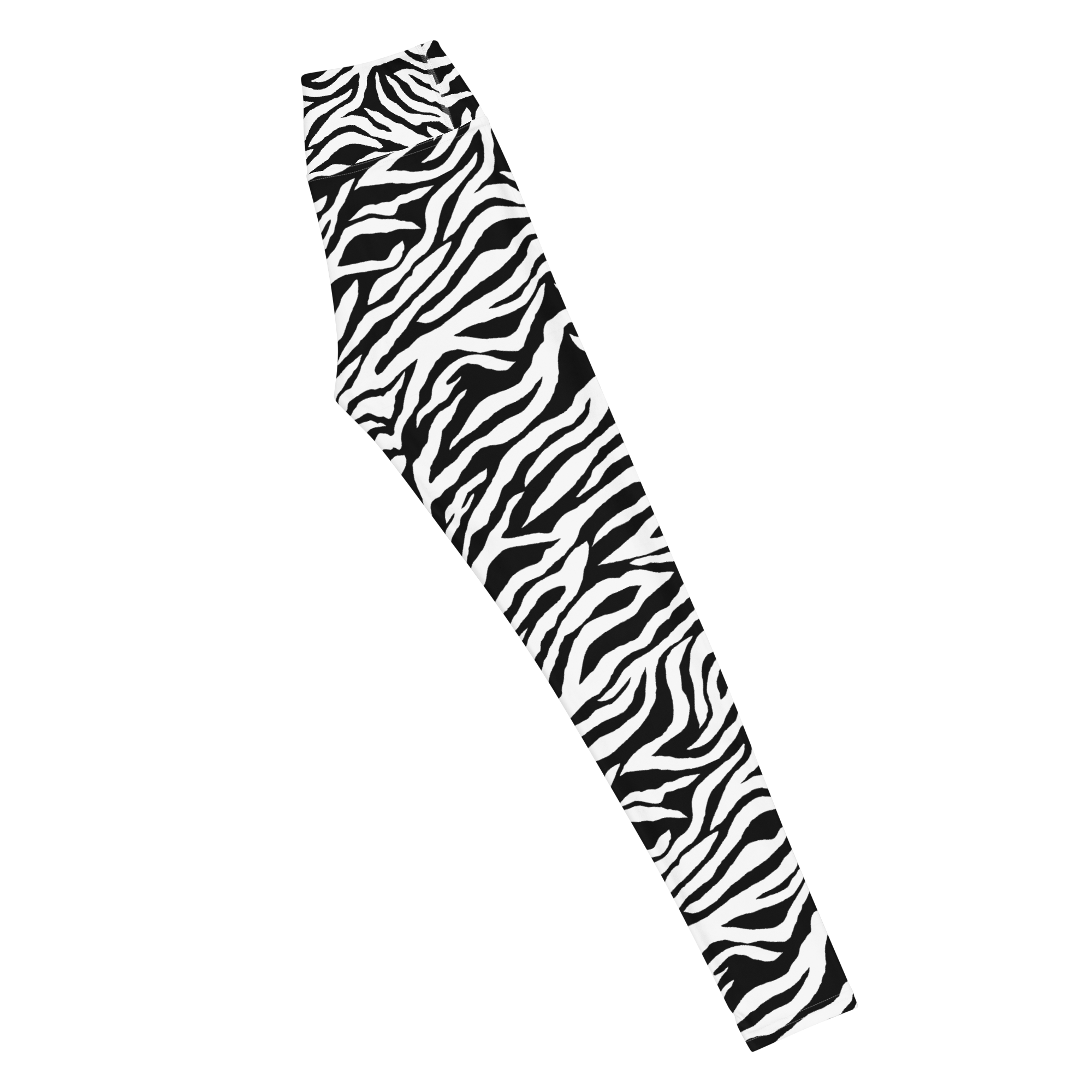 Mkali Noir Tiger Print Buttery Soft Yoga Leggings with White Trim