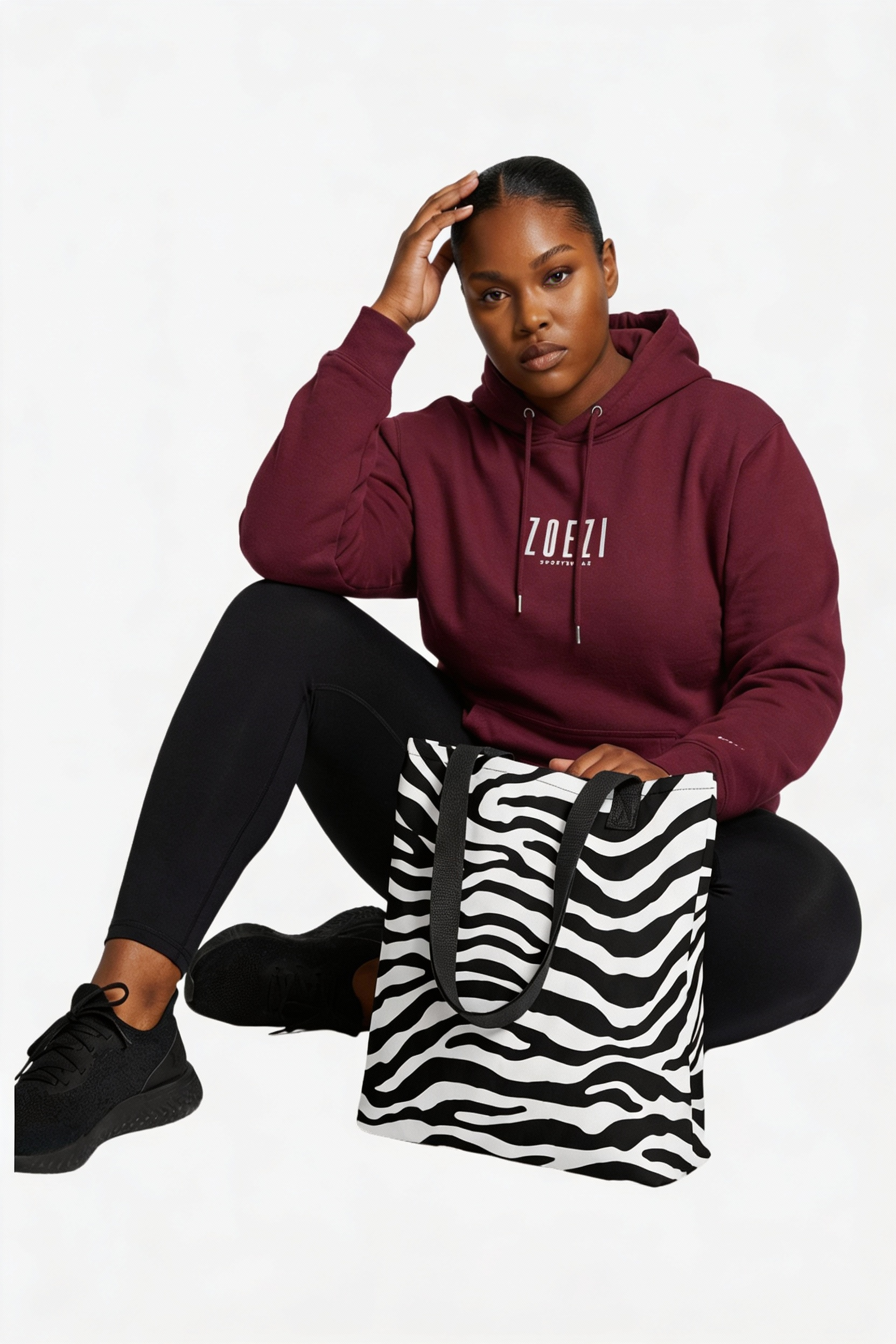 Milia Noir Zebra Print Tote Bag