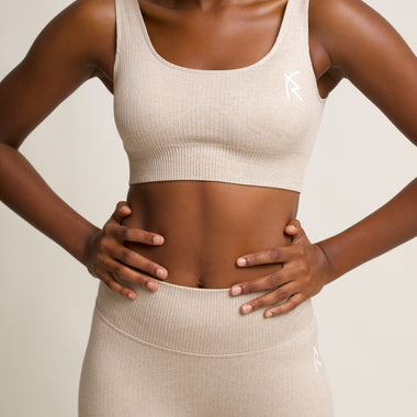 Malaika Ribbed Seamless Sports Bra in Java