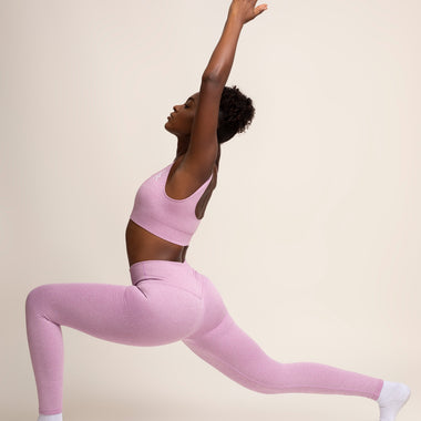 Malaika Ribbed Seamless Legging in Blush