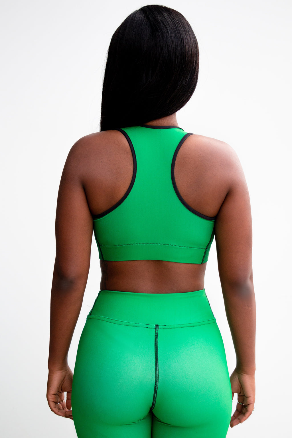 Muthoni Green Moisture Wicking Medium Support Racerback Sports Bra
