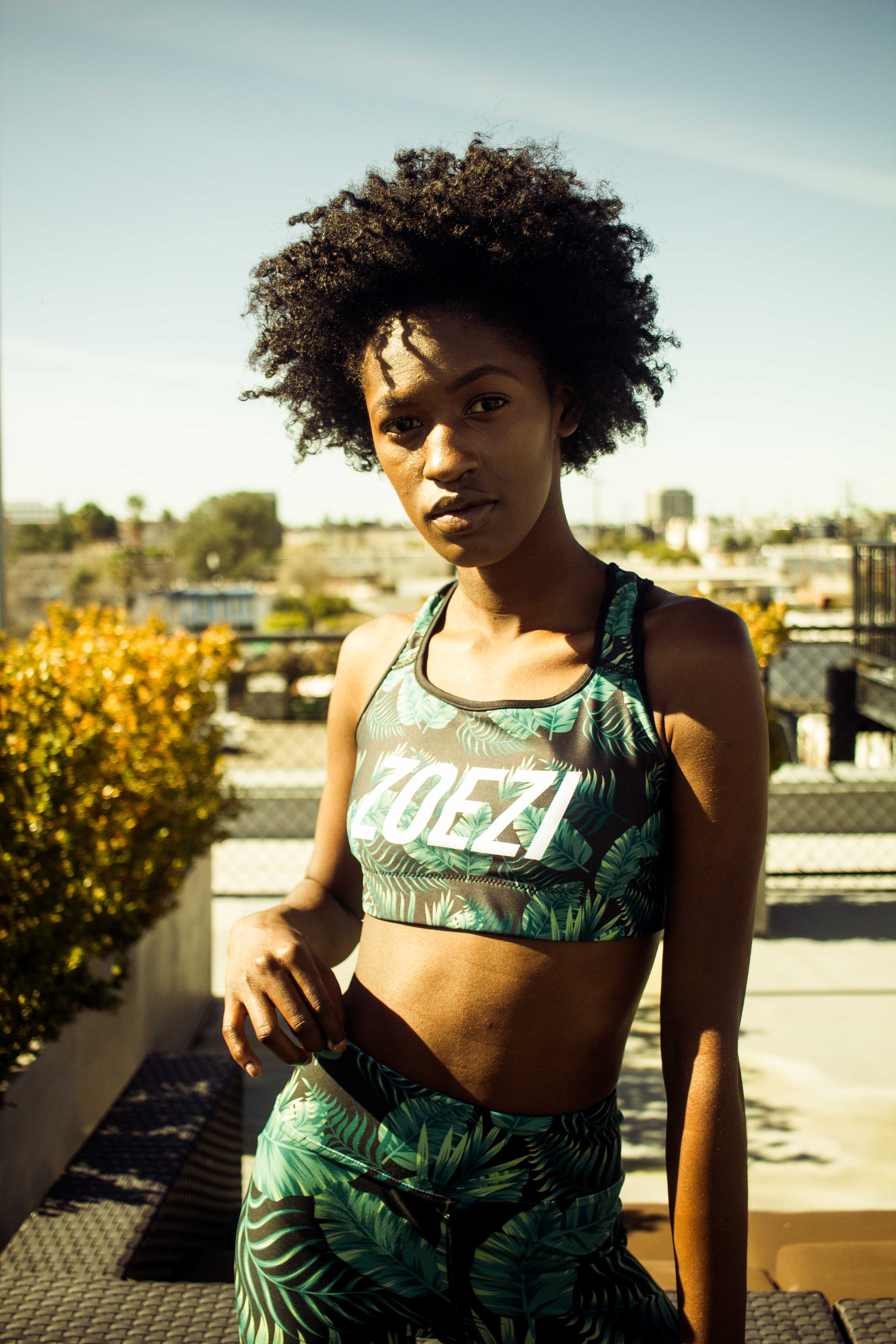 Damaris Palm Moisture Wicking Medium Support Racerback Sports bra