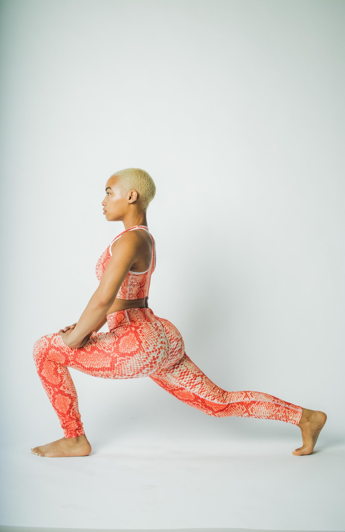 Orange Safi Snake Print Buttery Soft High Waisted Workout Leggings