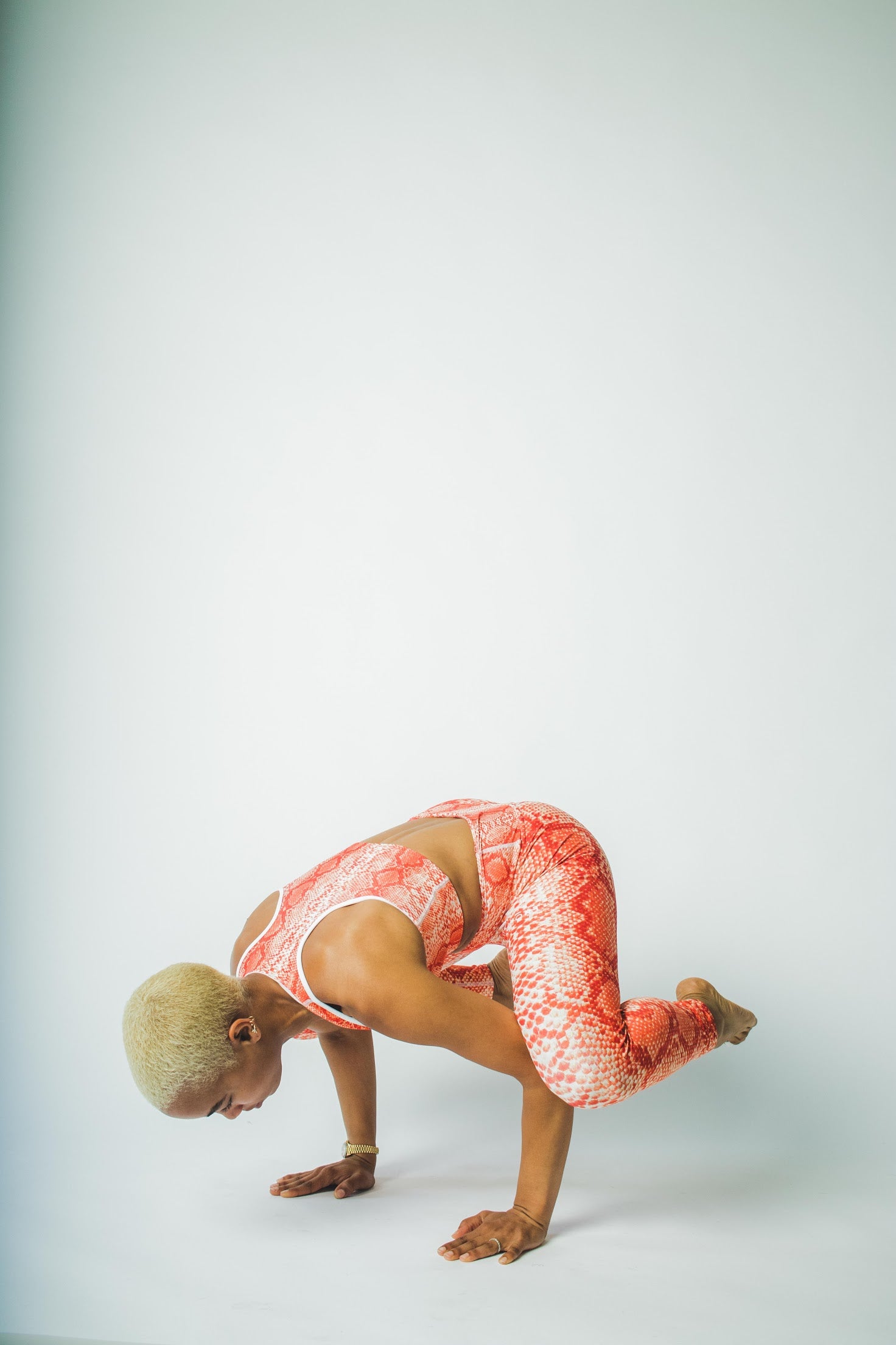 Orange Safi Snake Print Buttery Soft High Waisted Workout Leggings