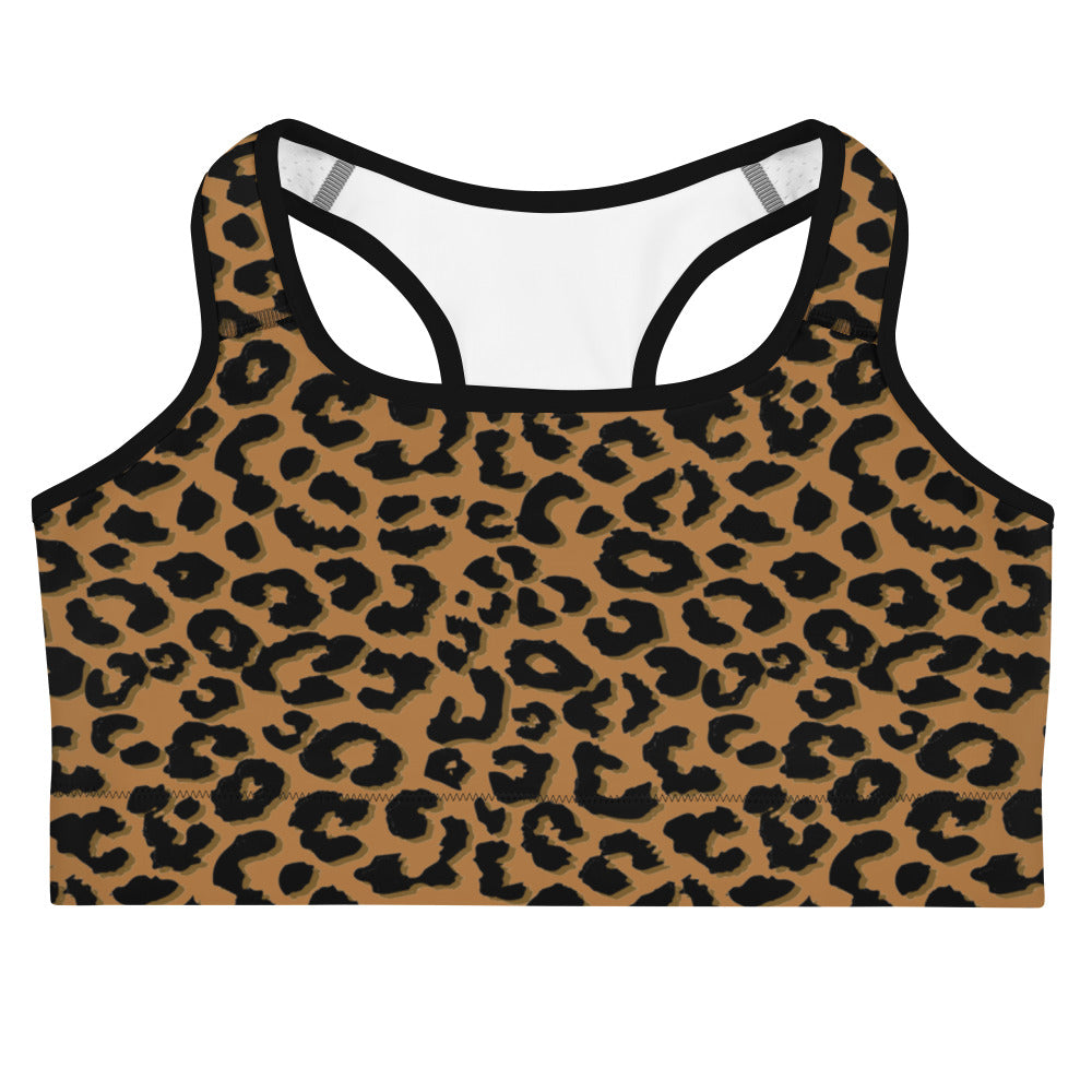 Chui (Leopard) Print Moisture Wicking Medium Support Racerback Sports bra