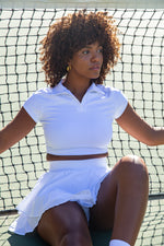 Shani Cropped Tennis Polo Shirt