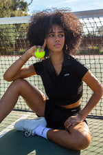 Shani Cropped Tennis Polo Shirt