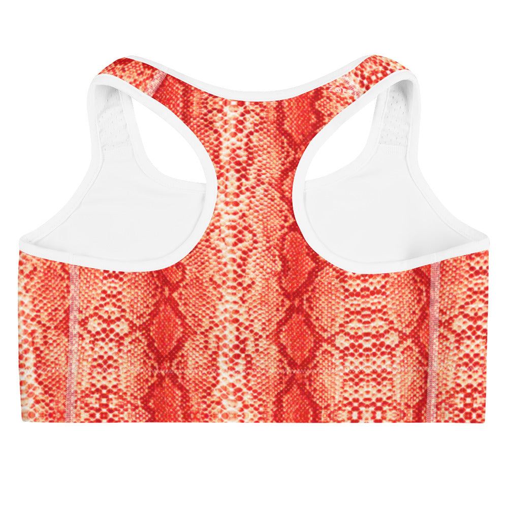 Orange Safi Snake Print Racerback Sports bra